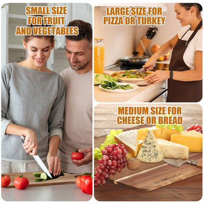 12 Packs Cutting Board Set with Handles 15 x 7 Inch, Acacia, Bamboo Wood)