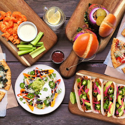 12 Packs Cutting Board Set with Handles 15 x 7 Inch, Acacia, Bamboo Wood)